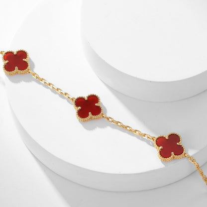 [CLOVER JEWELRY]CLOVER 10 MOTIFS CARNELIAN NECKLACE