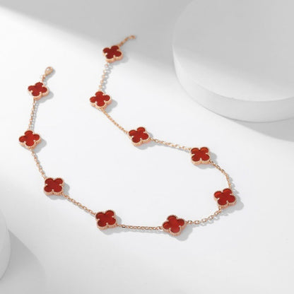 [CLOVER JEWELRY]CLOVER 10 MOTIFS CARNELIAN NECKLACE