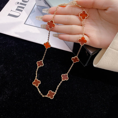 [CLOVER JEWELRY]CLOVER 10 MOTIFS CARNELIAN NECKLACE