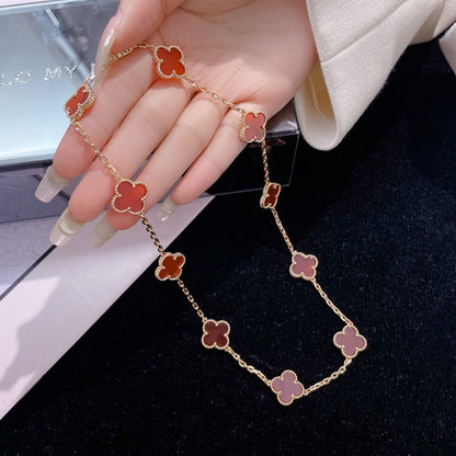 [CLOVER JEWELRY]CLOVER 10 MOTIFS CARNELIAN NECKLACE