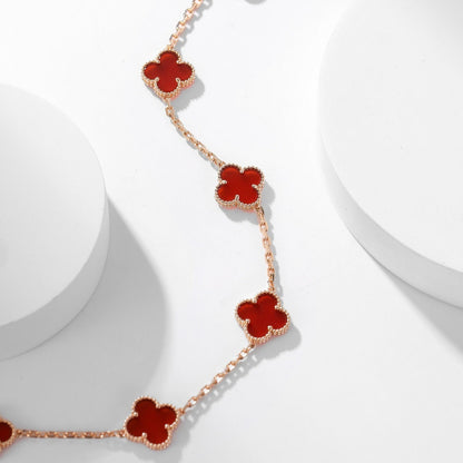 [CLOVER JEWELRY]CLOVER 10 MOTIFS CARNELIAN NECKLACE