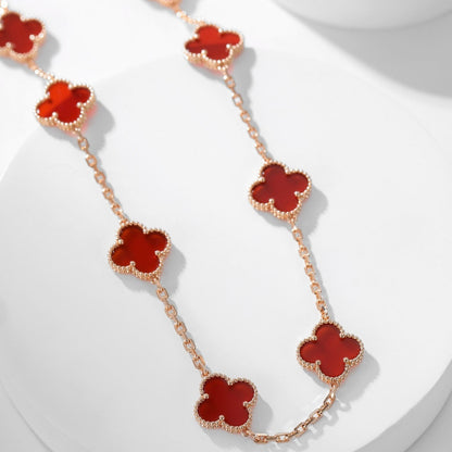 [CLOVER JEWELRY]CLOVER 10 MOTIFS CARNELIAN NECKLACE