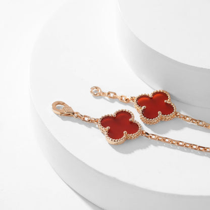 [CLOVER JEWELRY]CLOVER 10 MOTIFS CARNELIAN NECKLACE
