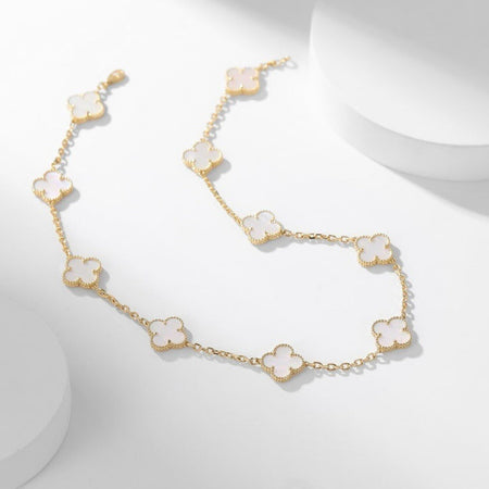 [CLOVER JEWELRY]CLOVER 10 MOTIFS WHITE MOTHER OF PEARL NECKLACE