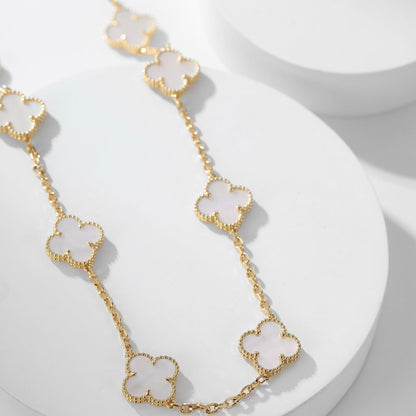 [CLOVER JEWELRY]CLOVER 10 MOTIFS WHITE MOTHER OF PEARL NECKLACE