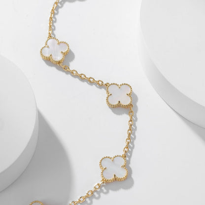[CLOVER JEWELRY]CLOVER 10 MOTIFS WHITE MOTHER OF PEARL NECKLACE