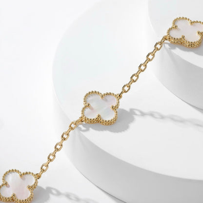 [CLOVER JEWELRY]CLOVER 10 MOTIFS WHITE MOTHER OF PEARL NECKLACE