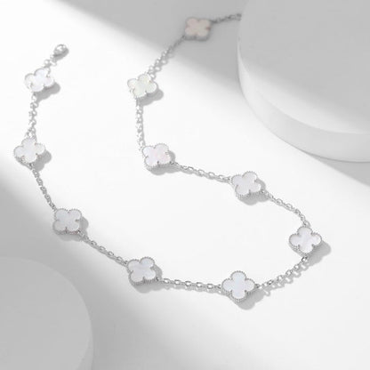 [CLOVER JEWELRY]CLOVER 10 MOTIFS WHITE MOTHER OF PEARL NECKLACE