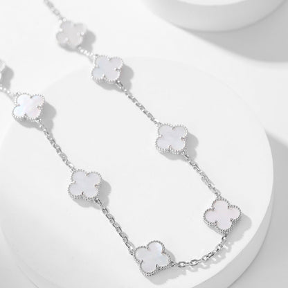 [CLOVER JEWELRY]CLOVER 10 MOTIFS WHITE MOTHER OF PEARL NECKLACE