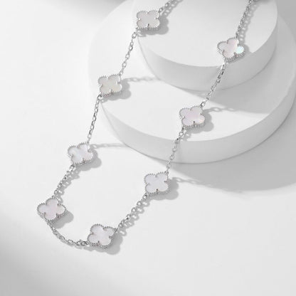 [CLOVER JEWELRY]CLOVER 10 MOTIFS WHITE MOTHER OF PEARL NECKLACE