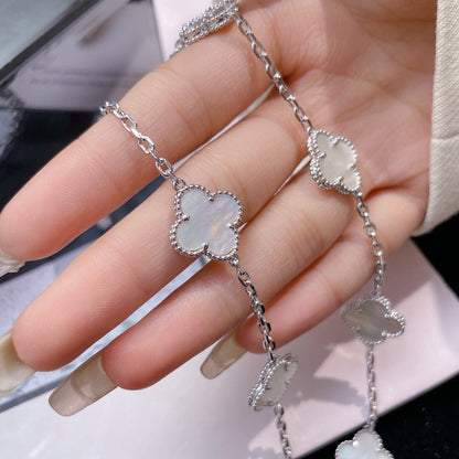 [CLOVER JEWELRY]CLOVER 10 MOTIFS WHITE MOTHER OF PEARL NECKLACE