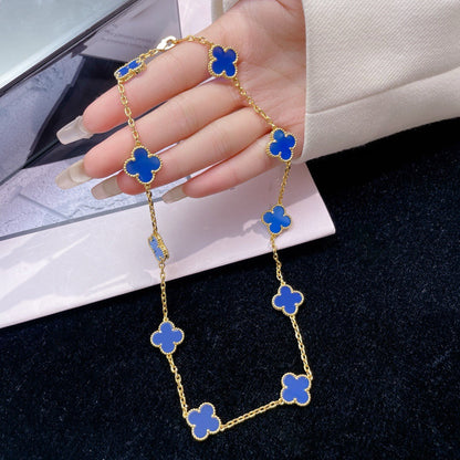 [CLOVER JEWELRY]CLOVER 10 MOTIFS BLUE AGATE NECKLACE