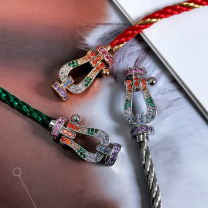 [Clover Jewelry]FORCE LARGE HORSESHOE  COLORED DIAMOND BRACELET ROSE GOLD