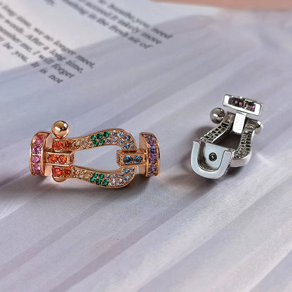 [Clover Jewelry]FORCE LARGE HORSESHOE  COLORED DIAMOND BRACELET ROSE GOLD