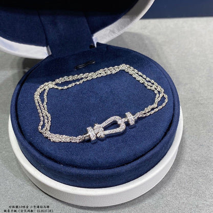 [Clover Jewelry]FORCE SMALL HORSESHOE  DIAMOND CHAIN ROPE BRACELET