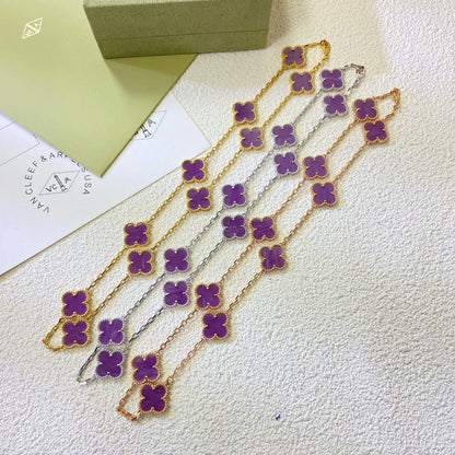 [CLOVER JEWELRY]CLOVER 10 MOTIFS  PURPLE VIOLET  NECKLACE