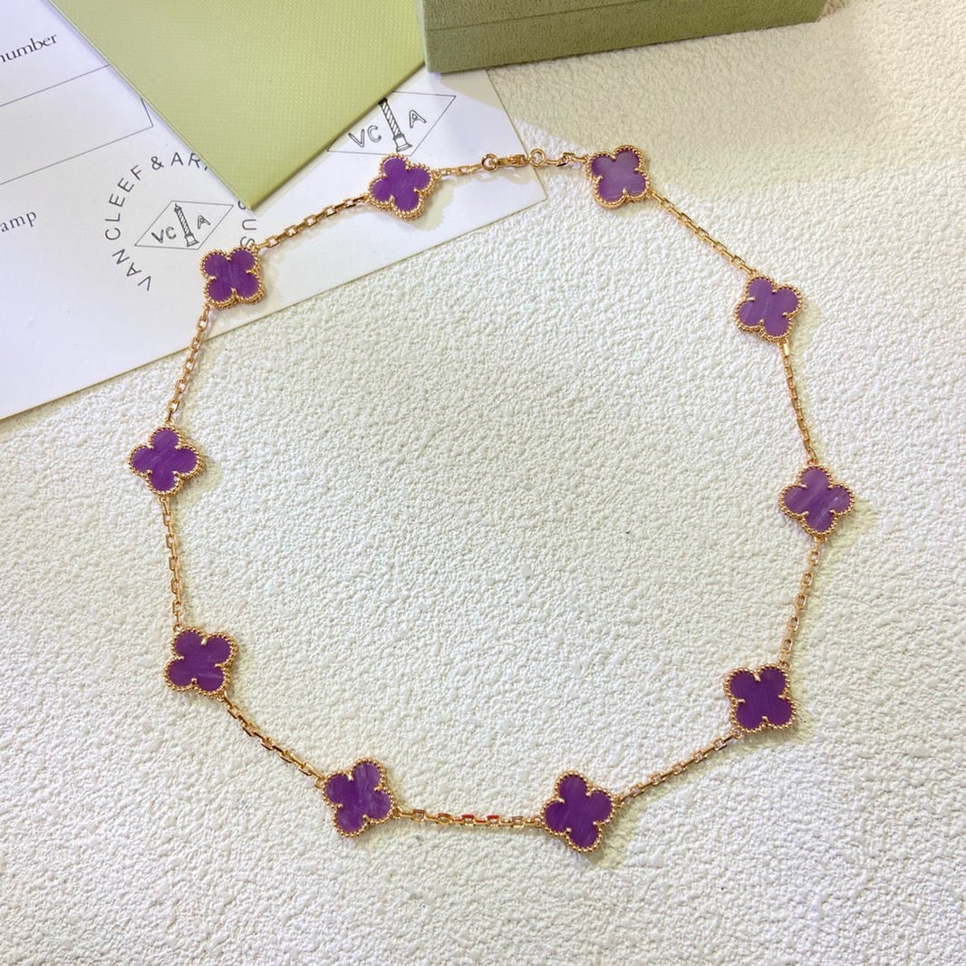 [CLOVER JEWELRY]CLOVER 10 MOTIFS  PURPLE VIOLET  NECKLACE