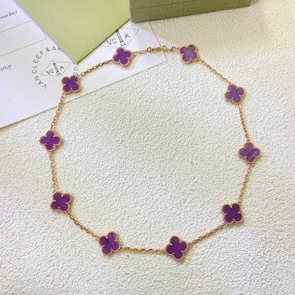 [CLOVER JEWELRY]CLOVER 10 MOTIFS  PURPLE VIOLET  NECKLACE