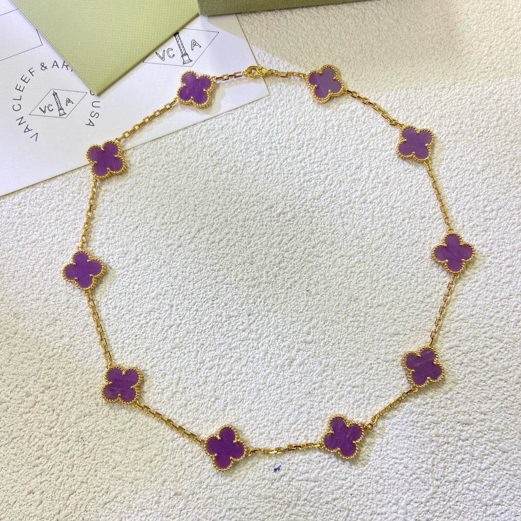 [CLOVER JEWELRY]CLOVER 10 MOTIFS  PURPLE VIOLET  NECKLACE