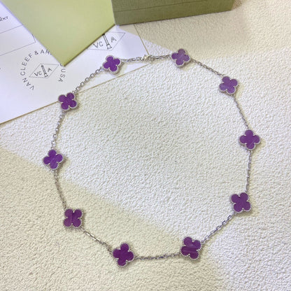 [CLOVER JEWELRY]CLOVER 10 MOTIFS  PURPLE VIOLET  NECKLACE