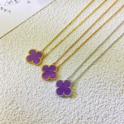 [Clover Jewelry]CLOVER 15MM  PURPLE VIOLET NECKLACE