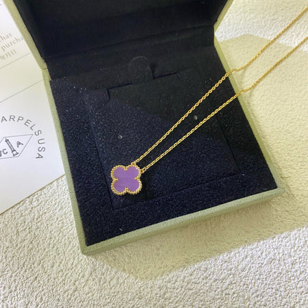 [Clover Jewelry]CLOVER 15MM  PURPLE VIOLET NECKLACE