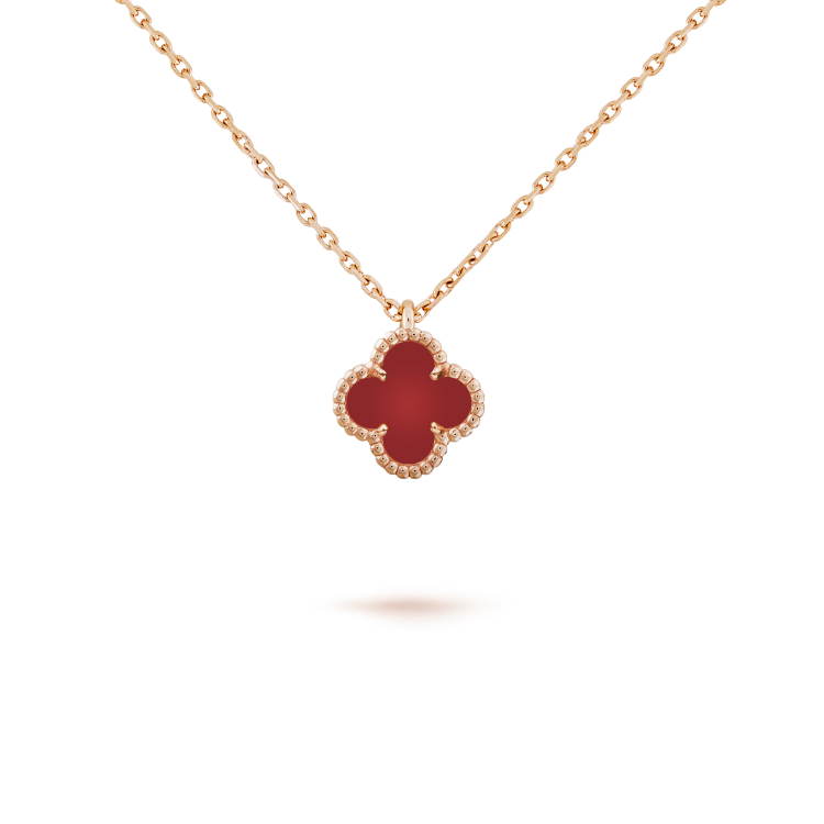 [Clover Jewelry]CLOVER MINI 9.5MM WHITE CARNELIANS NECKLACE