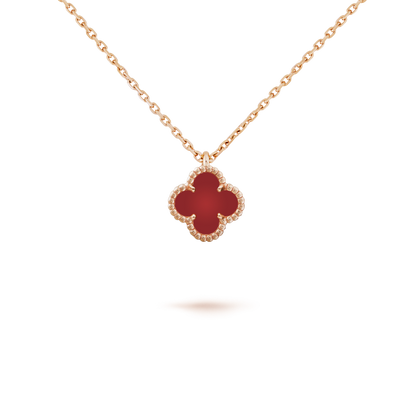 [Clover Jewelry]CLOVER MINI 9.5MM WHITE CARNELIANS NECKLACE