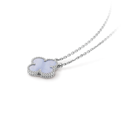 [Clover Jewelry]CLOVER 15MM BLUE CHALCEDONY NECKLACE SILVER