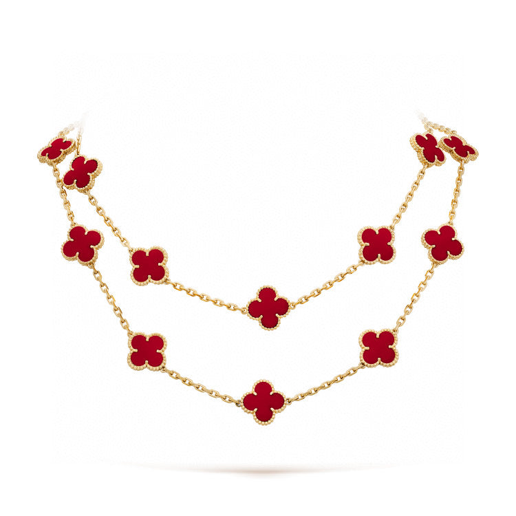 [CLOVER JEWELRY]CLOVER 20 MOTIFS CARNELIAN NECKLACE