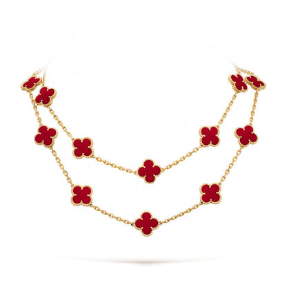 [CLOVER JEWELRY]CLOVER 20 MOTIFS CARNELIAN NECKLACE