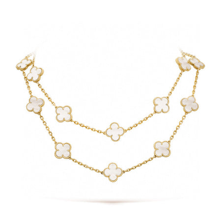 [CLOVER JEWELRY]CLOVER 20 MOTIFS WHITE MOP NECKLACE