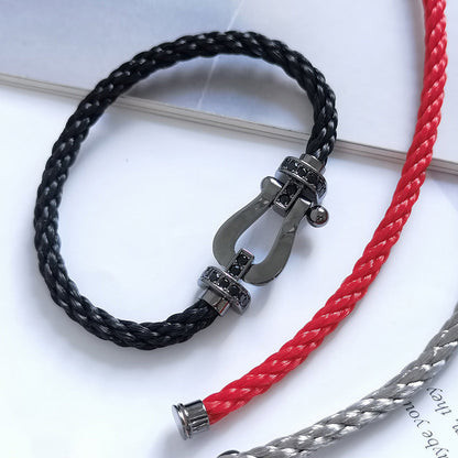 [CLOVER JEWELRY]FORCE LARGE SERIES HORSESHOE BLACK SAMURAI BRACELET