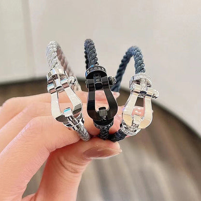 [Clover Jewelry]FORCE LARGE HORSESHOE FULL DIAMOND BRACELET GOLD
