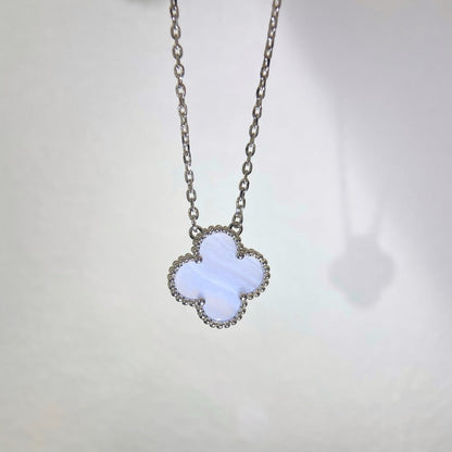 [Clover Jewelry]CLOVER 15MM BLUE CHALCEDONY NECKLACE SILVER