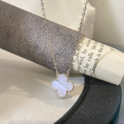 [Clover Jewelry]CLOVER 15MM BLUE CHALCEDONY NECKLACE SILVER