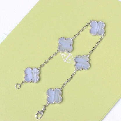 [Clover Jewelry] CLOVER 5 MOTIF PURPLE CHALCEDONY BRACELET COLLECTION