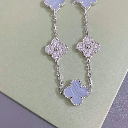 [Clover Jewelry] CLOVER 5 MOTIF PURPLE CHALCEDONY BRACELET COLLECTION