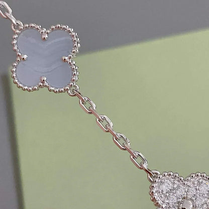 [Clover Jewelry] CLOVER 5 MOTIF PURPLE CHALCEDONY BRACELET COLLECTION