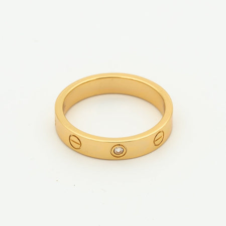 [Clover Jewelry]LOVE RING 4MM 1 DIAMOND PINK GOLD