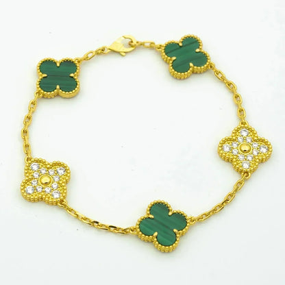 [CLOVER JEWELRY] CLOVER 5 MOTIF MALACHITE BRACELET COLLECTION