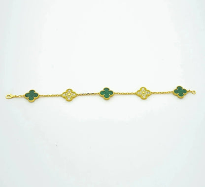 [CLOVER JEWELRY] CLOVER 5 MOTIF MALACHITE BRACELET COLLECTION
