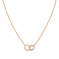 [Clover Jewelry]LOVE NECKLACE DOUBLE RING PINK GOLD