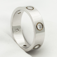 [Clover Jewelry]LOVE RING 5.5MM 6 DIAMONDS SILVER