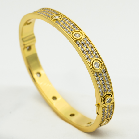 [Clover Jewelry]LOVE BRACELET 6.1MM DIAMOND-PAVED 10 BIG DIAMONDS
