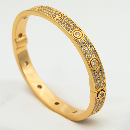 [Clover Jewelry]LOVE BRACELET 6.1MM DIAMOND-PAVED 10 BIG DIAMONDS