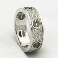 [Clover Jewelry]LOVE RING 5.5MM DIAMONDS PAVED CERAMIC