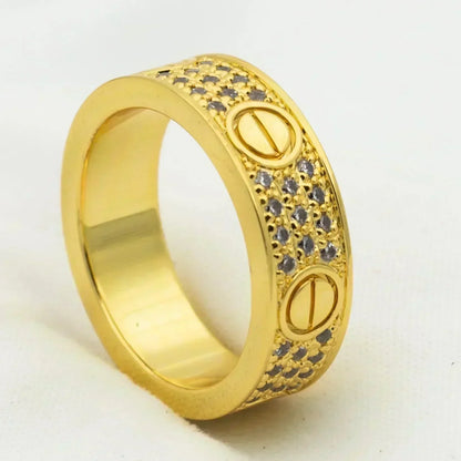 [Clover Jewelry]LOVE RING 5.5MM DIAMONDS PAVED