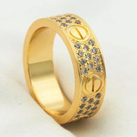 [Clover Jewelry]LOVE RING 5.5MM DIAMONDS PAVED