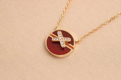 [Clover Jewelry]JEUX DE ROSE GOLD DIAMOND NECKLACE